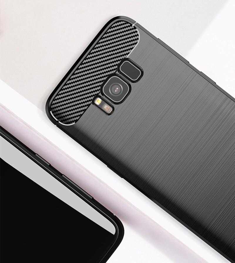 Роскошный чехол из углеродного волокна для Samsung Galaxy S8 S8+ plus, противоударный чехол-накладка из силикона с защитой от царапин