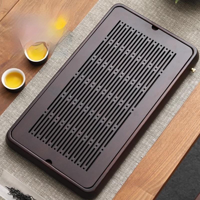 Home And Kitchen Wooden Tray Rectangle Bamboo Tea Tray For Chaban Tea Table Coffee And Tea Tools Portable 30cm Serving Tray
