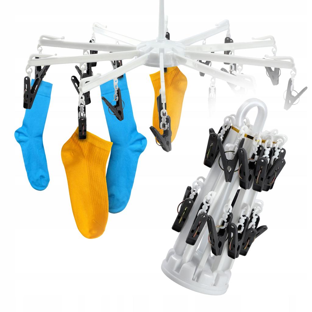 KADAX Сушилка Вешалка для Белья Носки Стирка Носки 16 Прищепок Карусель