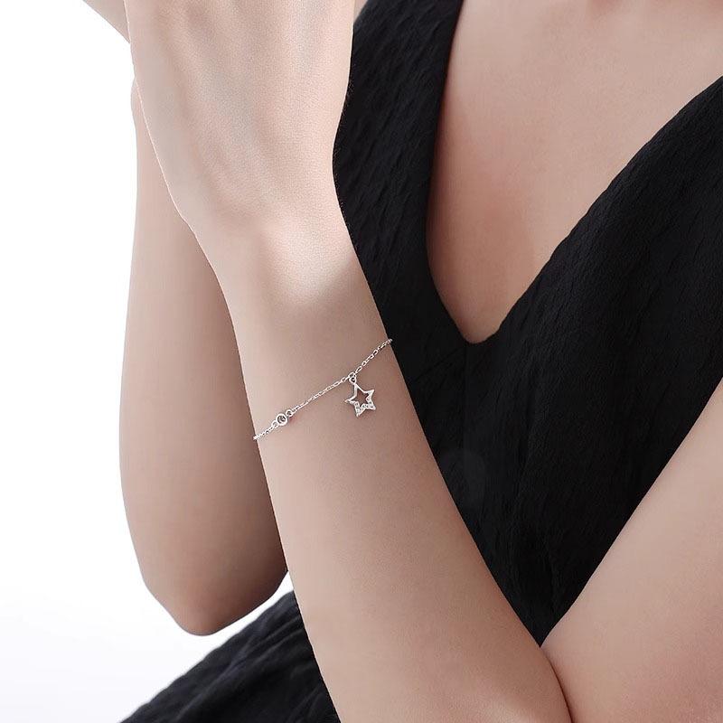 ANENJERY Браслет Hollow Star Zircon для женщин, милый, универсальный, новый браслет, подарок