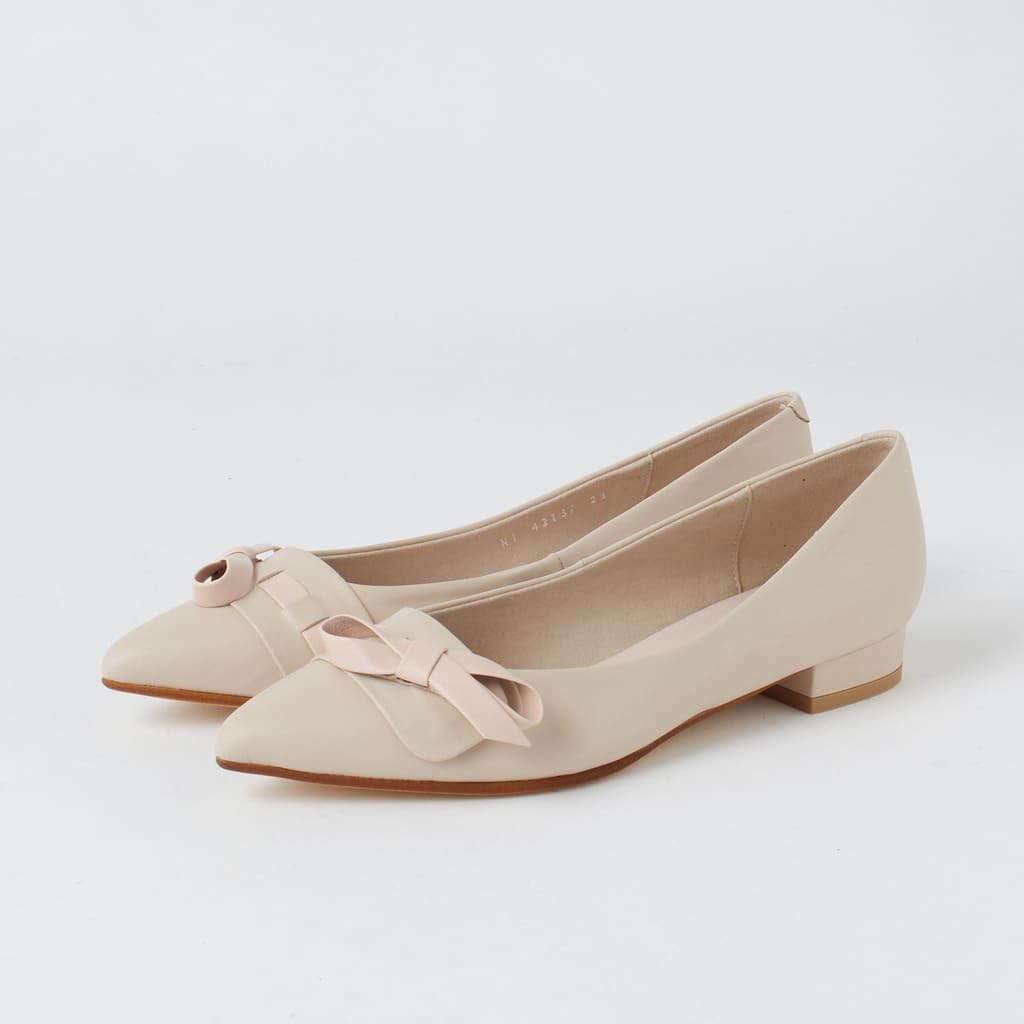 Туфли-лодочки на низком каблуке, модель 110125100008 [Diana], Япония, бежевый, 22.0см,
