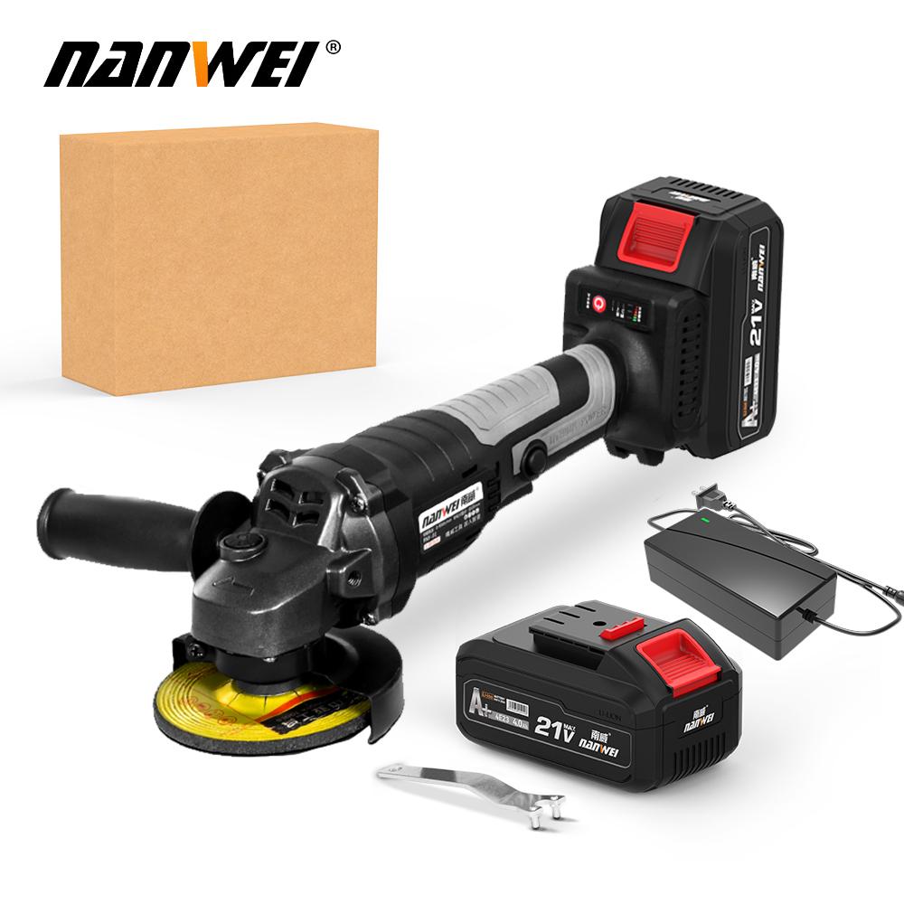 NANWEI 20V 125mm Angle Grinder Brushless Cordless DIY Power Tools Electric Polishing Grinding Machine