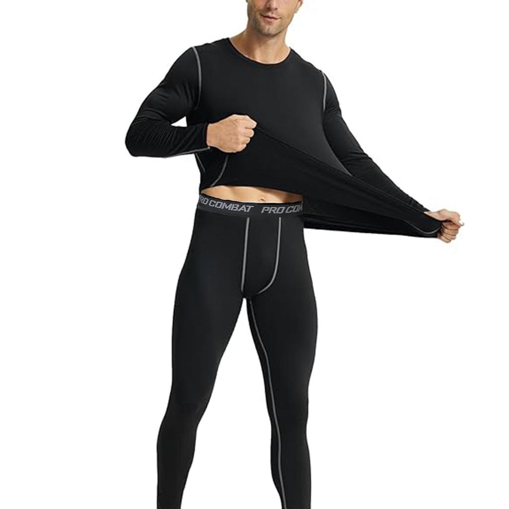 Мужское термобелье: длинные кальсоны с флисовой подкладкой, верхний и нижний слой для холодной погоды.