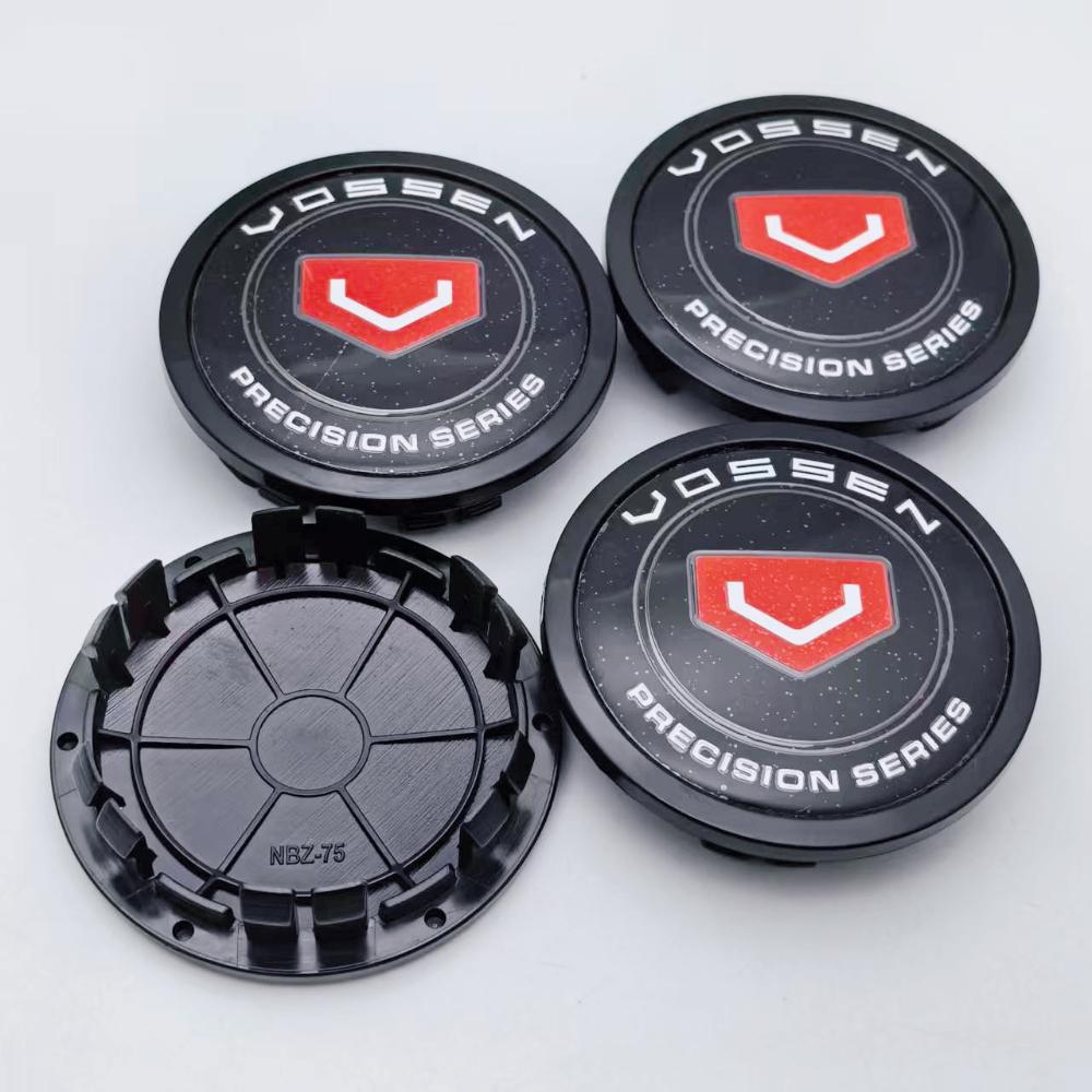 4pcs 75MM Clips 65MM Vossen Logo Emblem Badge Car Wheel Center Caps Wheels Hub Dust Cap Rim Hubcaps Dust Cover Car Accessories