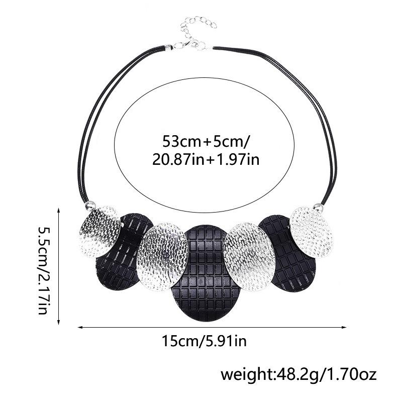 Массивные золотые ожерелья для женщин, золотое и черное большое овальное ожерелье, не тускнеющая модная бижутерия, бохо-стиль, эффектная цепочка, подарок