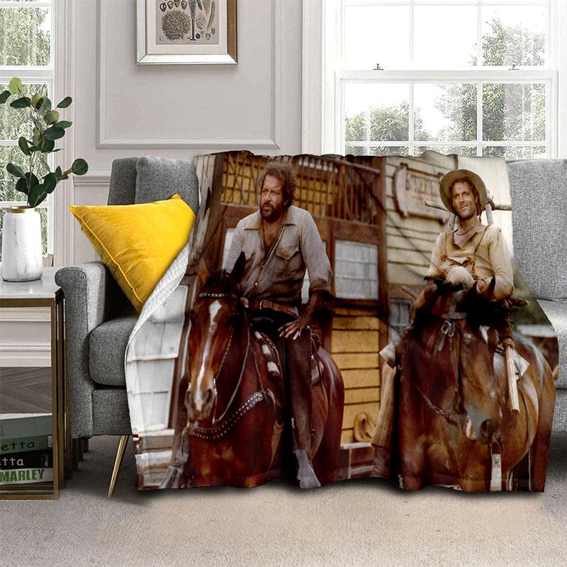Bud Spencer Terence Hill Throws Throws Blanket for Kid Sofa Travel Hiking Picnic Beding Super Soft Flannel Blanket birthday gift
