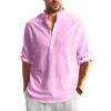 Designer Spring Summer Men's Casual Cotton Linen Solid Color Long Sleeve Shirts Loose Shirts