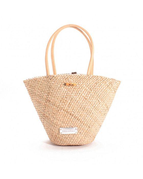 Sac en paille - Scooter - Chocolat - 100% Paille - Doublure 100% Lin - Femme