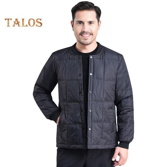 Мужская куртка-пуховик осень-зима с воротником-стойкой, длинным рукавом, утолщенным бархатным хлопковым пальто с карманами, однотонная стеганая верхняя одежда