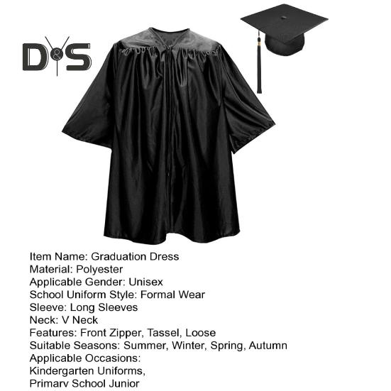 1 комплект, унисекс, детский выпускной халат, шляпа, комплект с застежкой-молнией спереди, свободная кисточка, годовая бирка, платье для выпускного в детском саду, кепка, комплект с кисточками