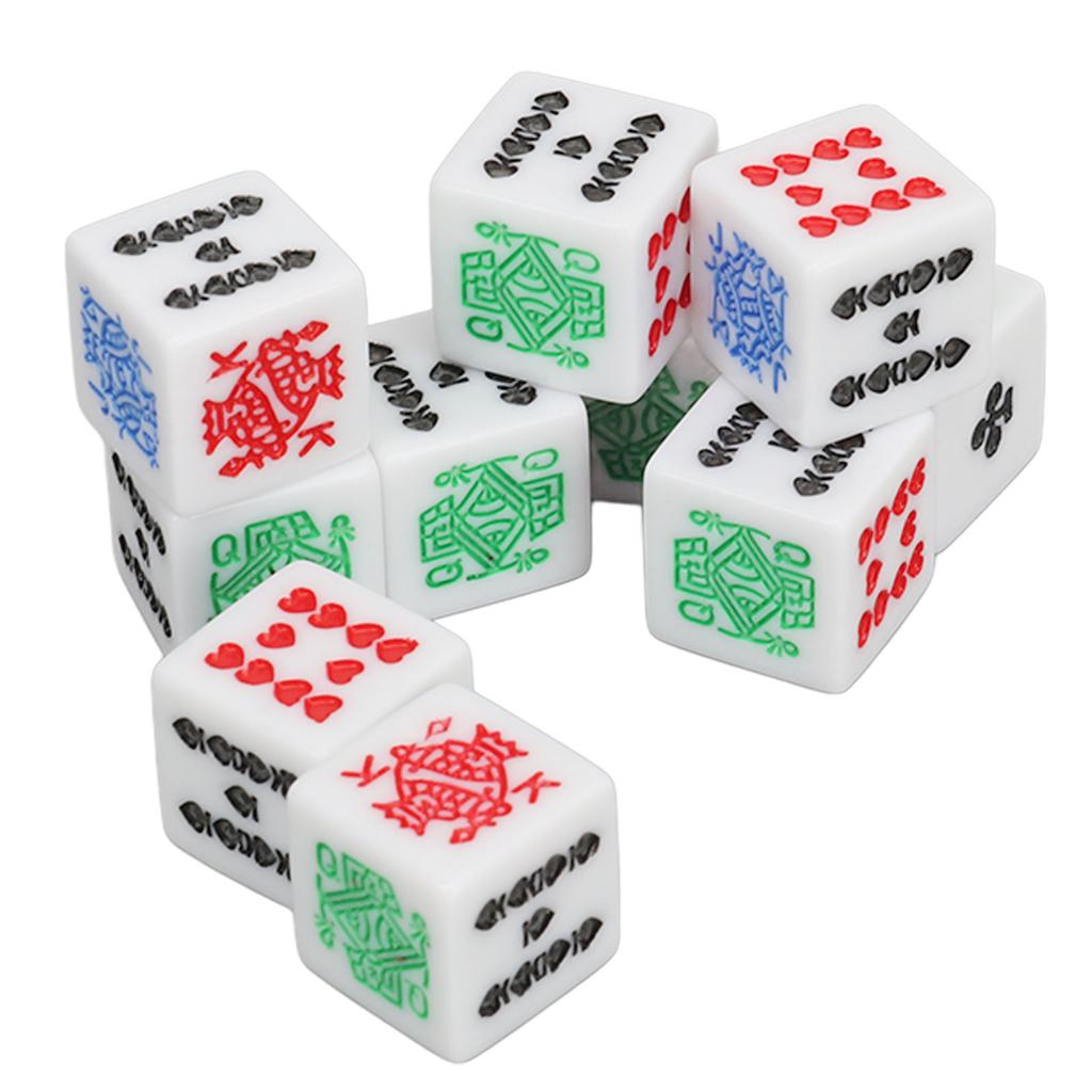 20 штук 6-гранных покерных костей Акриловый набор игровых костей Отлично подходит для покерных игр, вечеринок, игр на день рождения