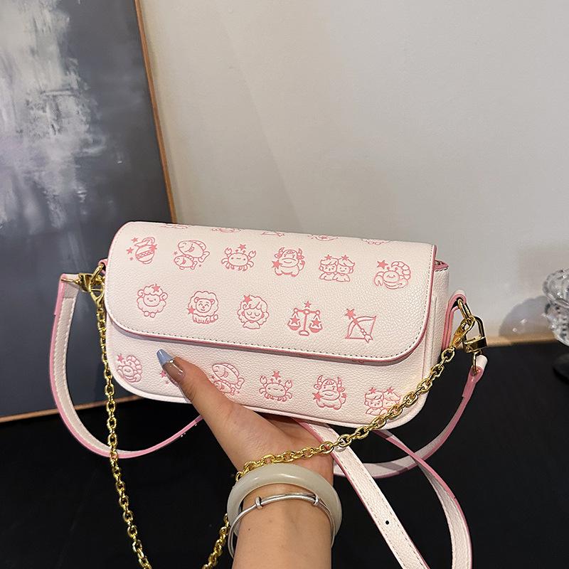 Модная универсальная мультяшная цепочка, сумка через плечо под мышкой, женская летняя новинка, маленькая квадратная сумка кроссбоди