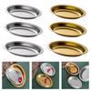 Steaming Fish Tray Stainless Steel Silver/Gold Oval Shape Multifunctional for Home or Restaurant Use Serving Plate
