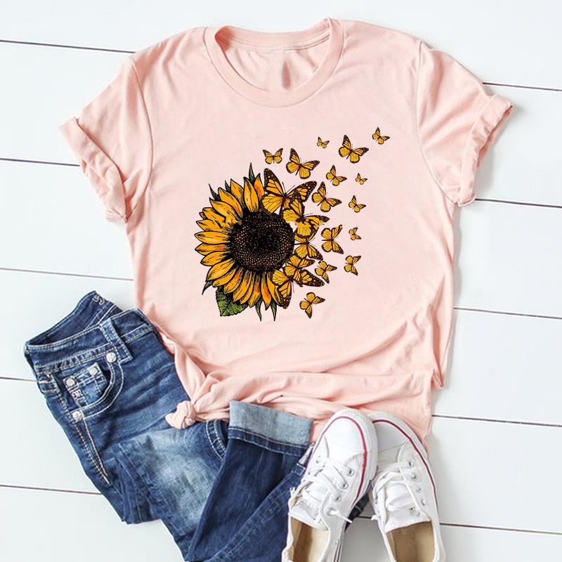 (Азиатский размер)Футболка, верхняя одежда, тренд, милая, милая, повседневная, с коротким рукавом, женская модная футболка с принтом, женская футболка с рисунком