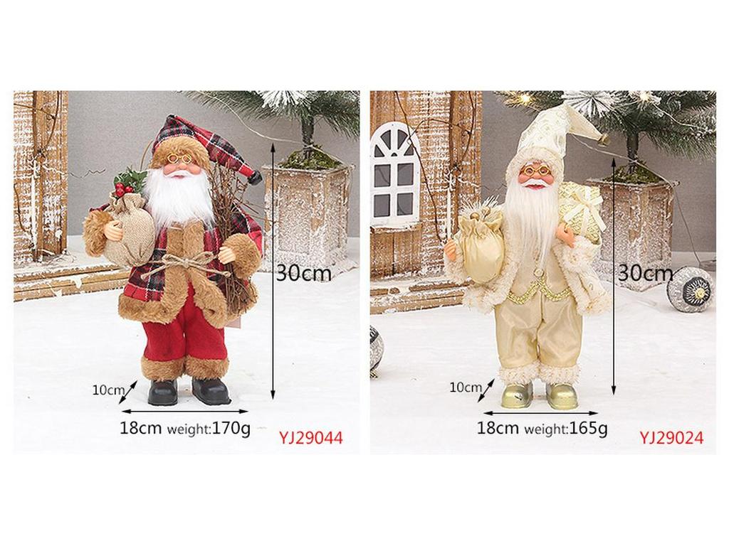 30 см Стоящий Дед Мороз Рождественская кукла для витрины