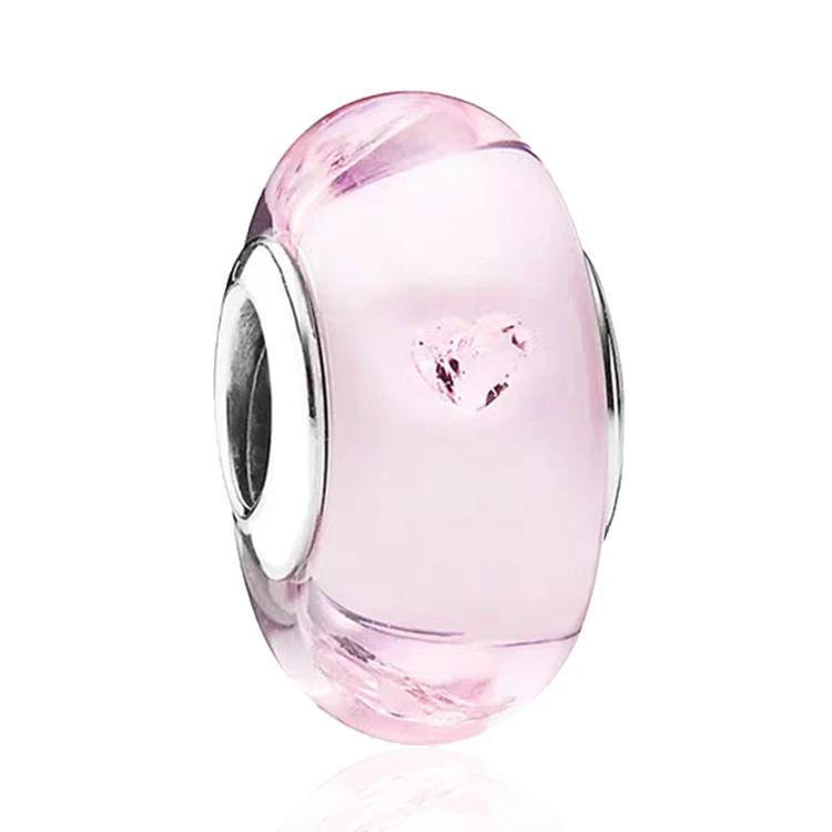 Новые оригинальные медные бусины-шармы из муранского стекла в виде цветка и листа, космическая радуга, для браслета, сделай сам, женские ювелирные изделия, подарок