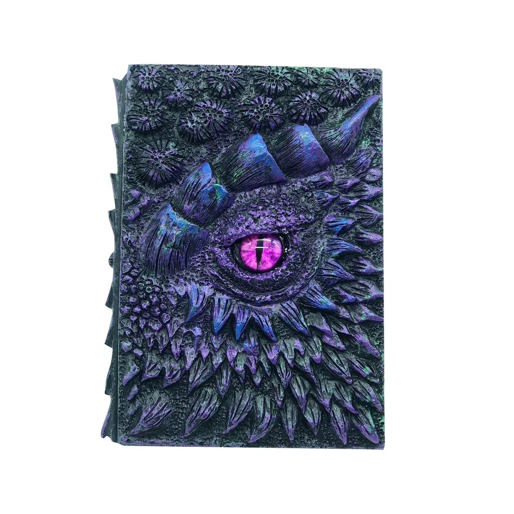 Книга-Дневник из смолы с драконом, красочная цветная записная книжка со звездами, кожаный тонкий блокнот