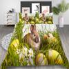 3D Printed Rabbit Bedding Set Cute Animal Down Duvet Cover Pillowcase 2/3 Pieces AU/EU/DE Full Size Soft Home Textile Easter Quilt Cover