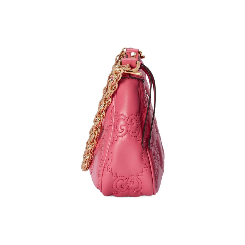 Gucci GG Matelassé Логотип Цепь Холщовый Рюкзак Кожаная Сумка для Маджонга Сумка через Плечо Сумка-тоут Женские сумки Золотой Розовый 735049-UM8HG-8550