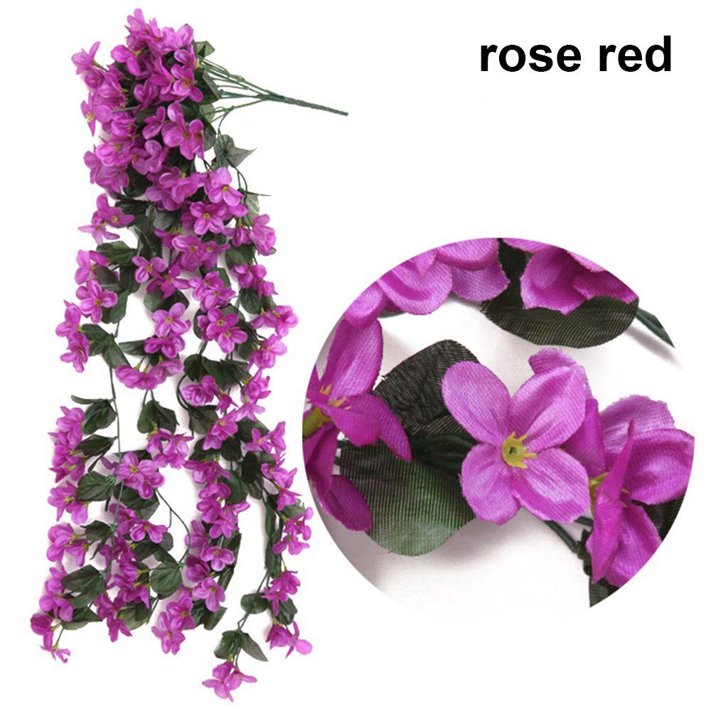 Home Decor Garland Vine Artificial Flower Silk Violet Rattan Garden Wall Hanging Plant