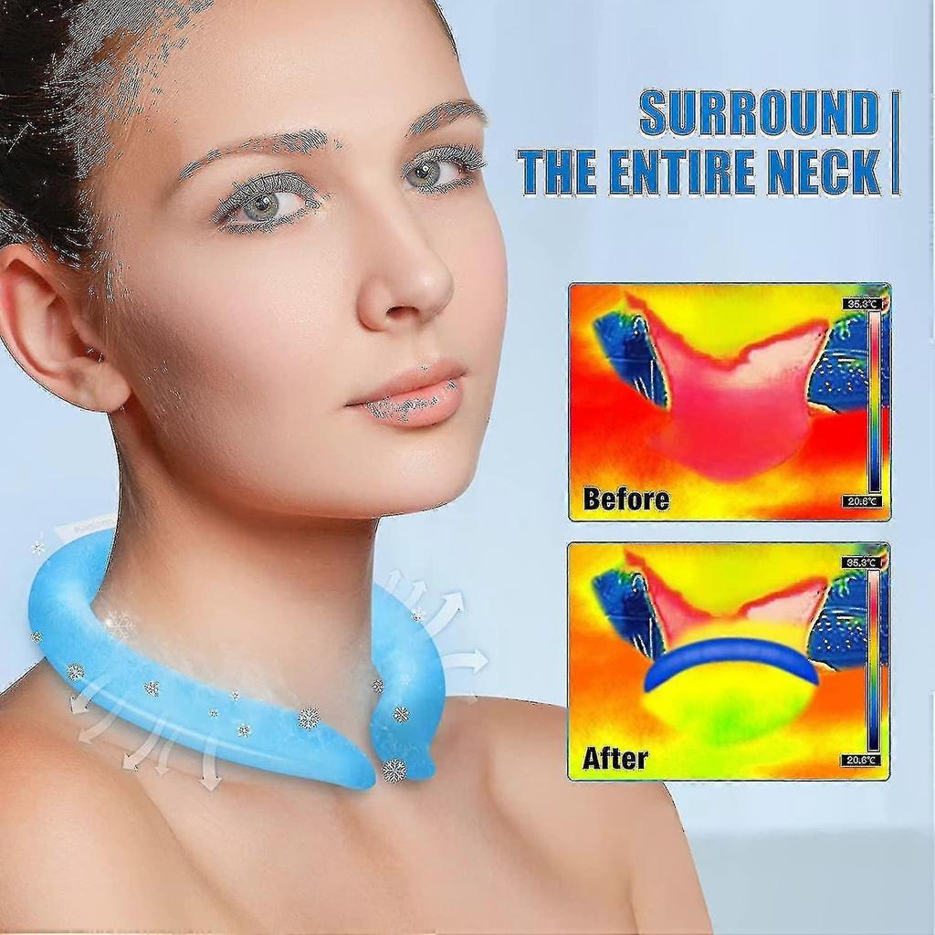Neck Cooling Ring, Neck Cooling Tube, Wearable Cooling Tube Cool Neck Wraps For Extremely Hot Summer Cold Ice Pack Gel