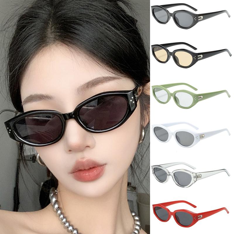 Новые женские летние солнцезащитные очки «кошачий глаз» Модные корейские уличные с защитой UV400 Элегантные женские ретро очки