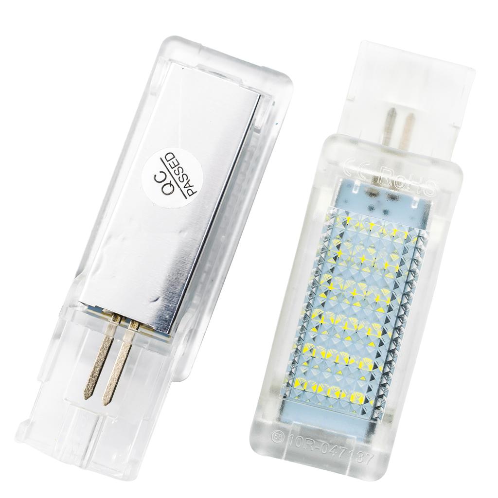 White 2x Footwell Light Courtesy Door Luggage Lamp For VW Jetta Golf Scirocco Eos Touareg Passat Skoda Sharan Polo Seat