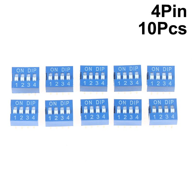 10Pcs Slide Type Switch Module 1 2 3 4 5 6 7 8 10Pin Dip Switch Kit 2.54Mm Toggle Switch Blue Snap Switches
