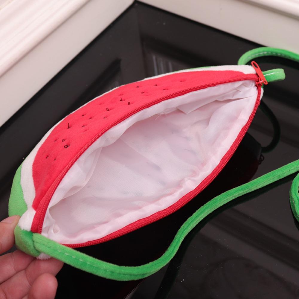 Fruit Watermelon Crossbody bag Adjustable Cartoon Tote Bag Plush Watermelon Bag  Birthday Gifts