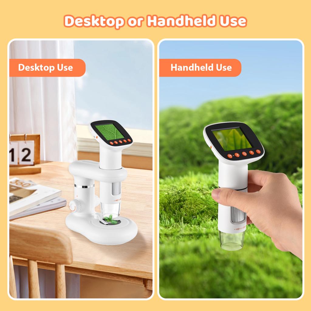 Desktop Kids Microscope Handheld Digital Microscope for Kids with 2.0 Inch LCD Screen 50X-1000X