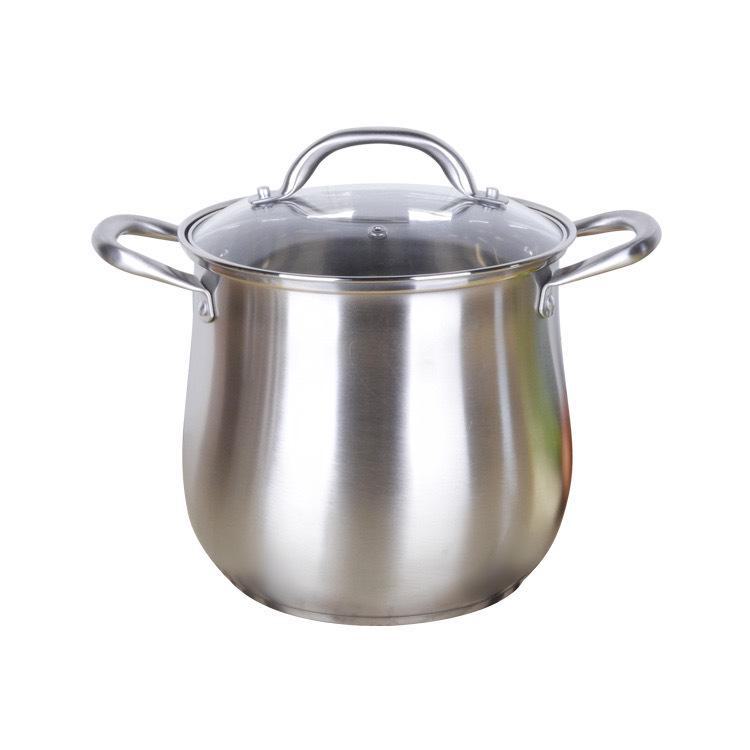 Кастрюля из нержавеющей стали большой вместимости с утолщенным дном, совместима с индукционной и газовой плитой — идеальный подарок для дома.