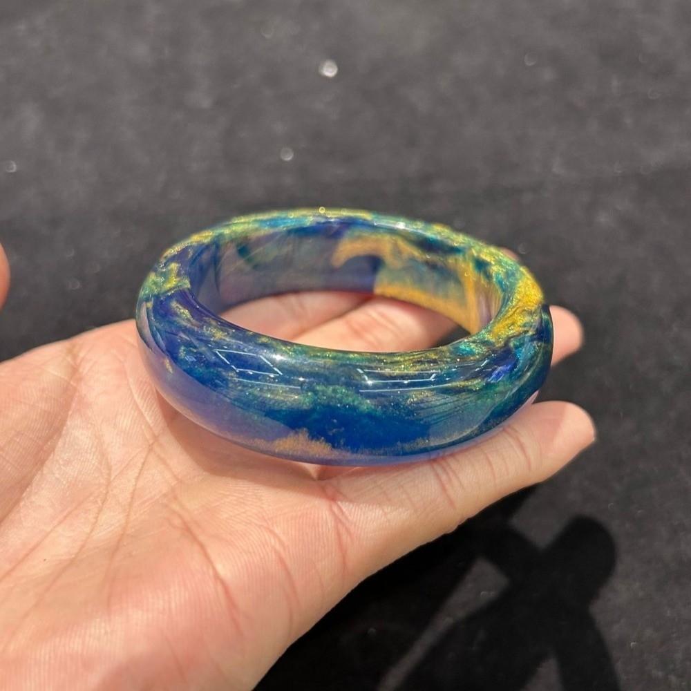 Colorful Smudge Chunky Bracelet Unique Night Glow Effect Bangle Women Jewelry