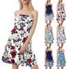 Модное женское повседневное платье-бандо с цветочным принтом без рукавов