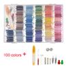 Embroidery Floss with Organizer Storage Box 100 Colors Rainbow Floss Bobbins and