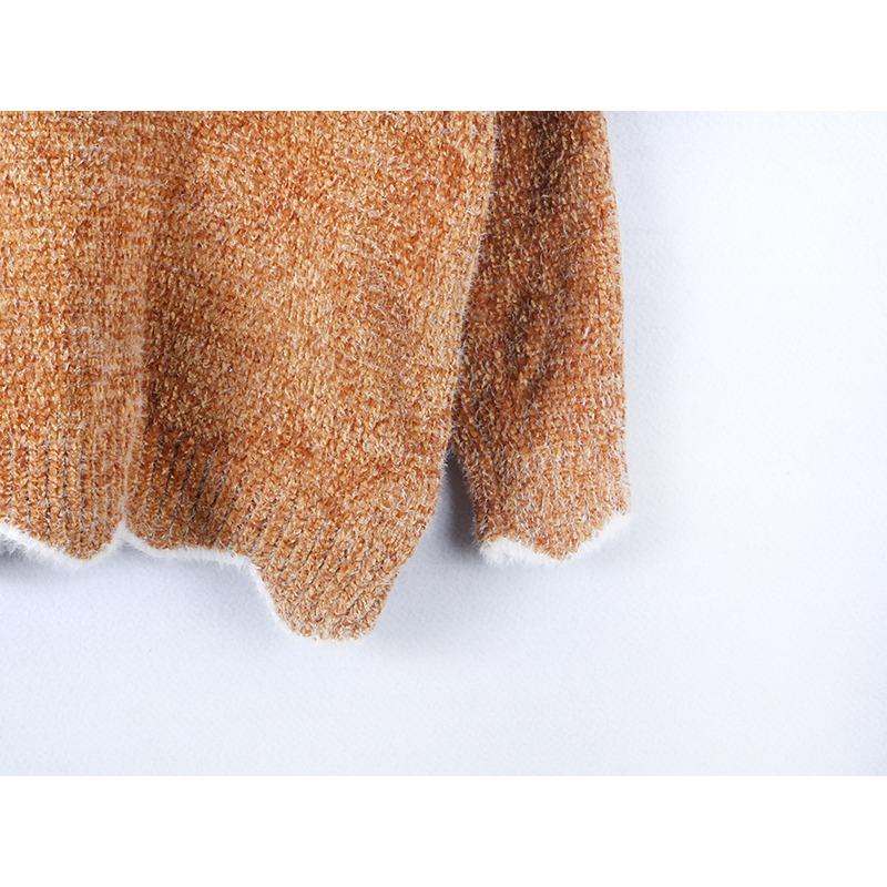 Пуловер с V-образным вырезом, теплый мягкий тканевый милый пуловер, разноцветная трикотажная базовая рубашка, женская повседневная рубашка с длинными рукавами, осень-зима