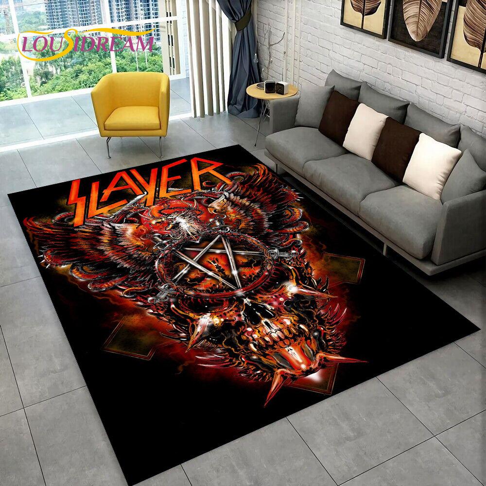 Slayer Heavy Metal Band Музыкальный коврик, коврик для дома, гостиной, спальни, дивана, коврик для двери, детский игровой нескользящий напольный коврик
