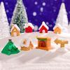 Christmas Micro-landscape Snow House Decorative Items, Road Signs, Christmas Tree Resin Craft Decorative Items and Accessories