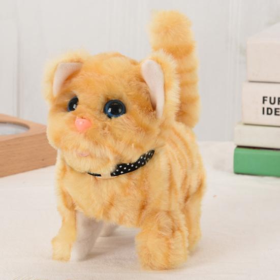 Электрический плюшевый кот, имитирующий мяуканье, ходьбу, виляние хвостом, милый котенок, плюшевый компаньон, успокаивающая игрушка