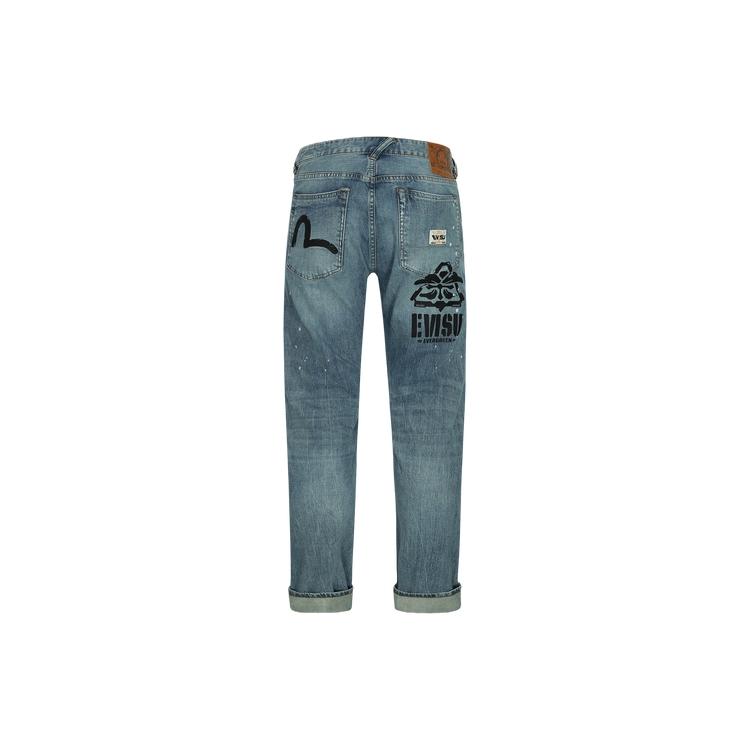 EVISU Jeans Men's Denim Blue Moderate Straight Fit Pants 2ESHTM4JE807417DP