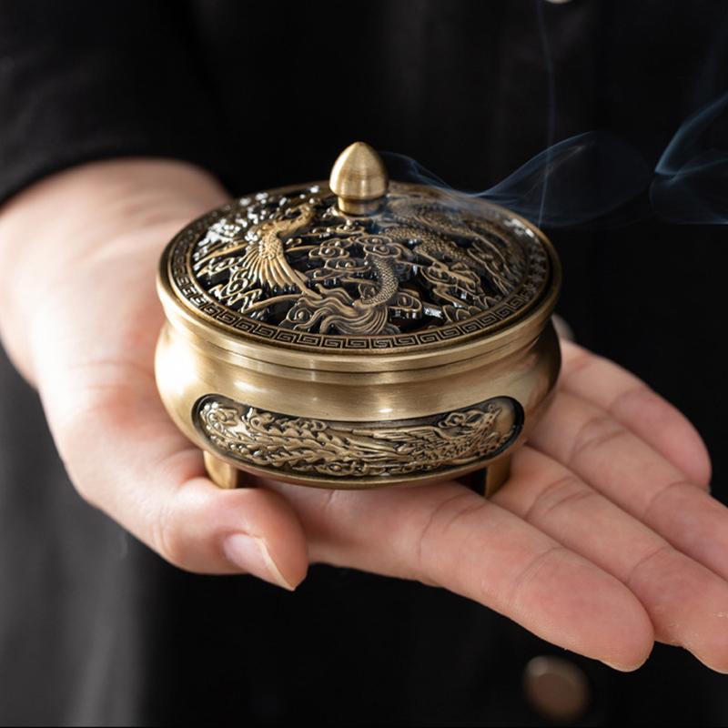 Чистая медь антикварная трехногая ароматерапевтическая печь своими руками бытовая сковорода для дома благовония проволока курильница для чайной церемонии украшение