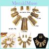 Geometric Exaggerated Fashionable Trapezoid Short Gold Necklace Earrings And