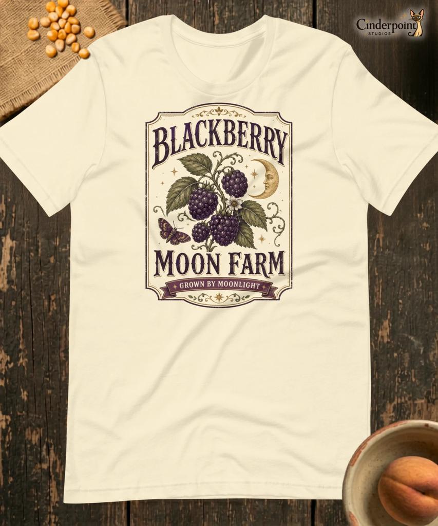 Фруктовая этикетка Blackberry Moon Farm Футболка Коттеджкор Колдовская Мягкая Ретро Футболка XS-4X