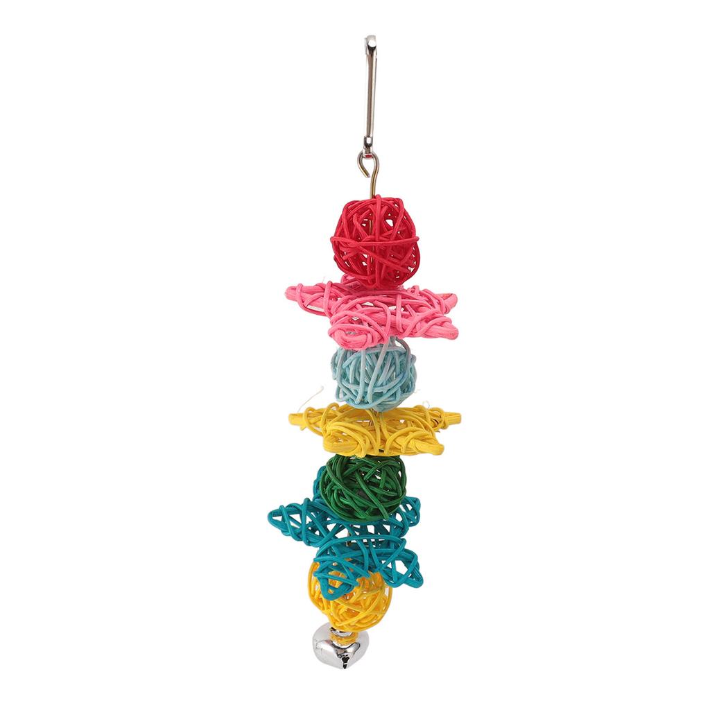 Parrot Chew Toys Fun Interactive Bird Cage Bite Toys with Bell for Small Parrots Parakeets Conures Cockatiels Love