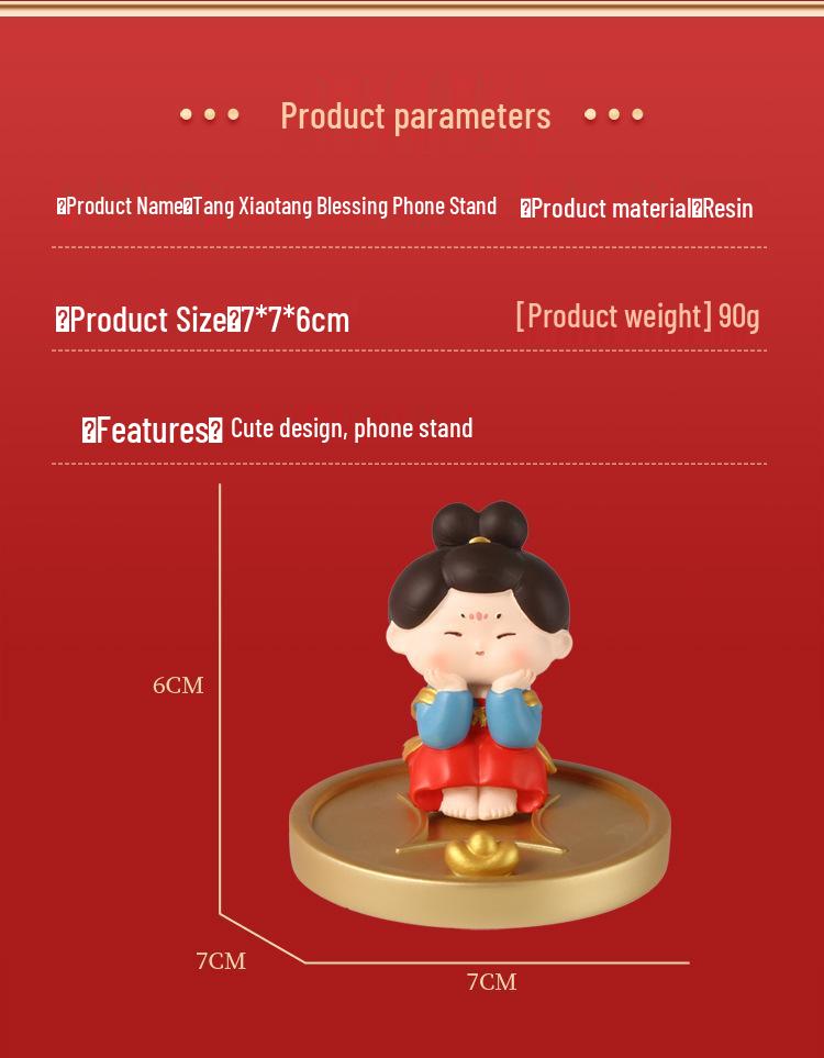 Подставка для телефона в виде дамы эпохи Тан - Милое настольное украшение, Смоляная фигурка для дома или гостиной.