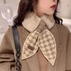 "High Quality" Warm Wool Cross Fashion Wool Stitching Scarf Joker Female Imitation Rex Rabbit Plush Scarf