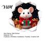 Easy Peel And Stick Decals 3D Hole Illusion Christmas Mouse Wall Sticker, Waterproof PVC Cute Animal Art Decal for Window Glass, Festive Holiday Room