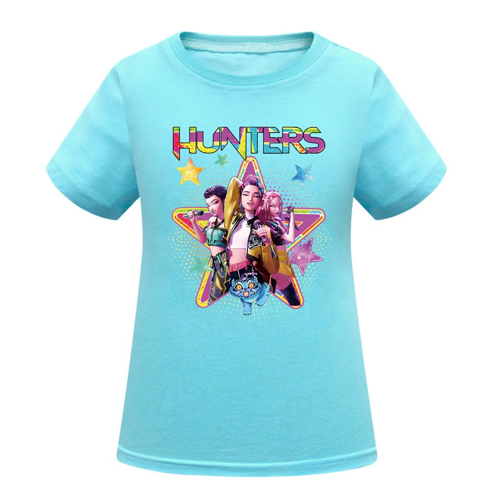 Kids Girls Anime Cartoon K-POP Printed Casual Short Sleeves T-Shirt Top