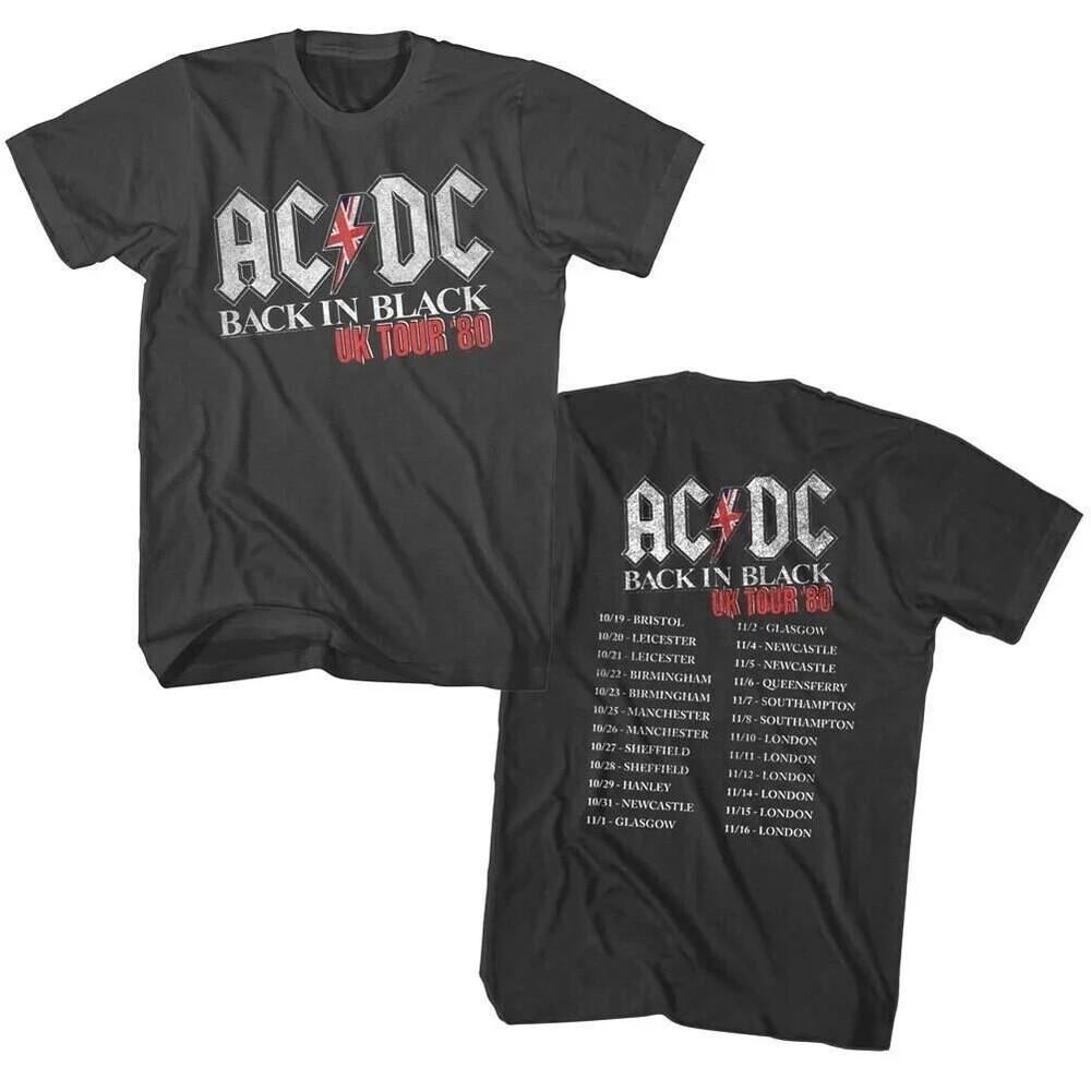 Vintage ACDC Back in Black UK Tour 1980 Graphic Rock S–4XL Unisex T-Shirt