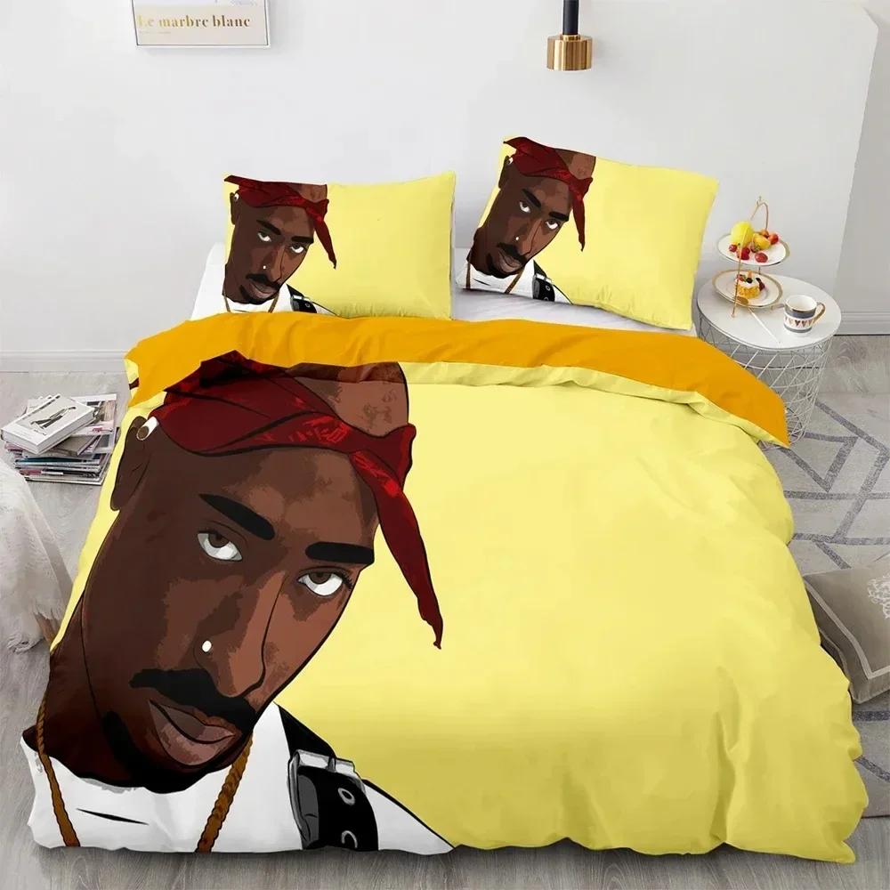 New Rapper Tupac Amaru Shakur Bedding Set Duvet Cover Bedroom Comforter Single Twin King Size Quilt Cover Home Textile