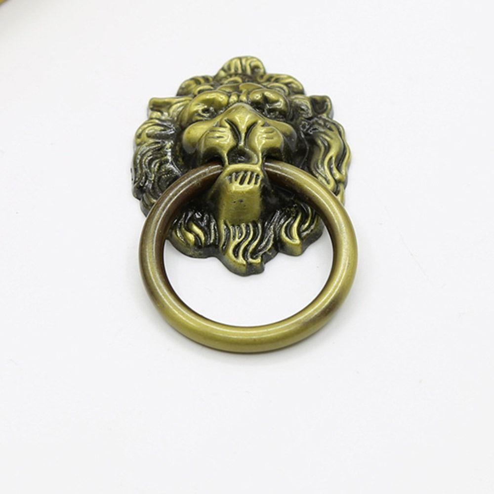 Классическая ручка в виде головы льва с одним отверстием, ручка для шкафа, ретро-антикварные дверные ручки для шкафа